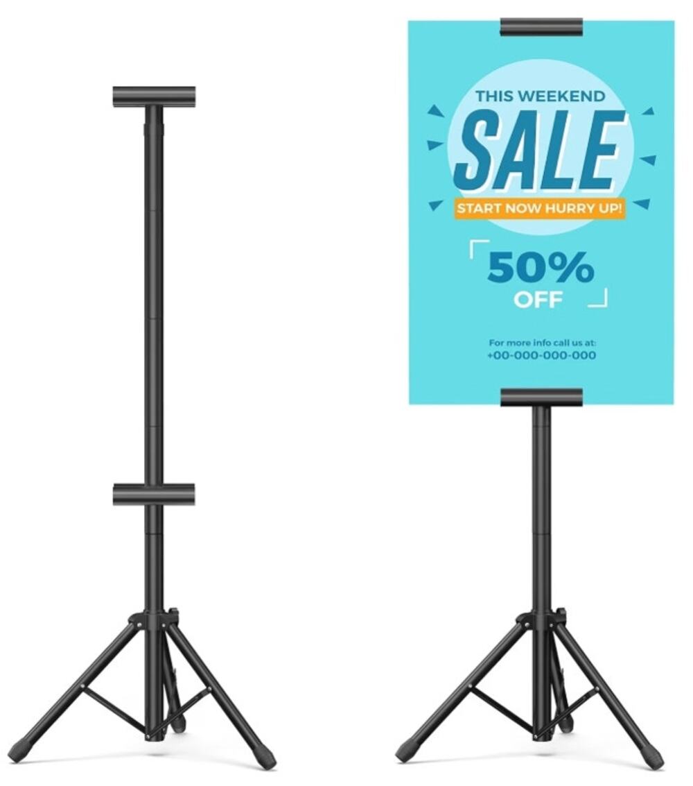 Netuaoo Poster Stand 2 Pack Adjustable 88" Tripod Double Sided Sign Holder